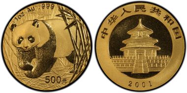 2001 500 Yn Panda Gold PAN-335A MS69