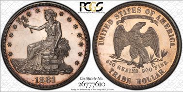 1881 T$1 Trade PR63CAM