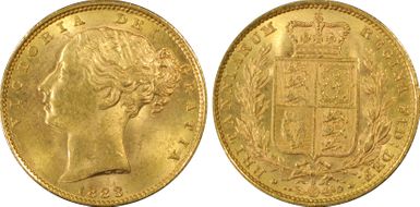 1883-S Sov S-3855B Shield MS63+