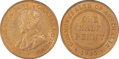 1935 1/2D MS64+ RB