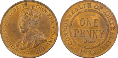 1922  1D English obverse MS64RB
