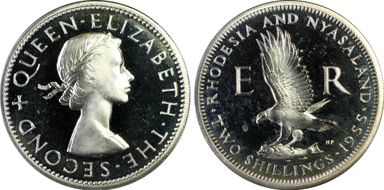 1955 2 Shil Silver PR66DCAM