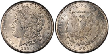 1921-S $1 VAM 1B-3a Thorn Head MS63