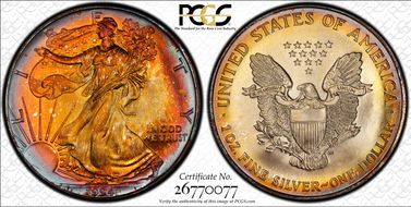 1994 $1 Silver Eagle MS68