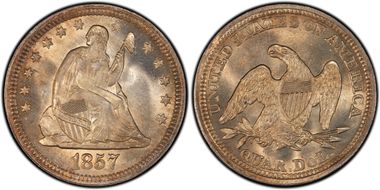 1857 25C MS66