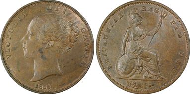 1855 1D S-3948 Ornamental Trident MS64BN