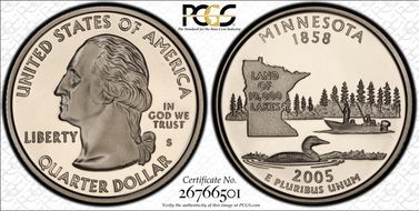 2005-S 25C Minnesota PR70DCAM