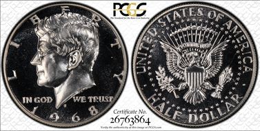 1968-S 50C Inverted Mintmark, FS-511 PR66