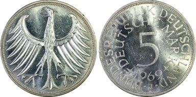 1969-J 5 Mk Regular Issue MS64