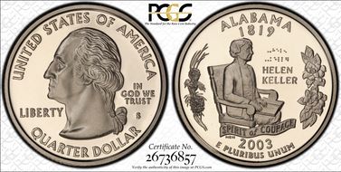 2003-S 25C Alabama PR70DCAM