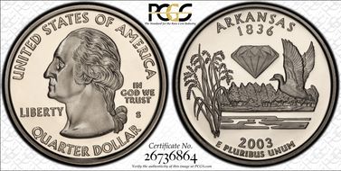 2003-S 25C Arkansas PR70DCAM
