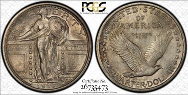 1917 25C Type 1 MS63FH