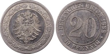 1888-F 20 Pfg J-6 MS64