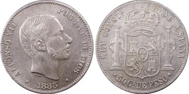 1885 50C KM-150  Ag MS63