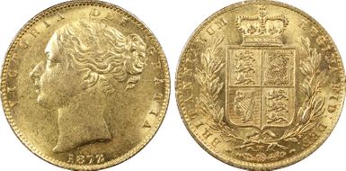 1872/1-M Sov S-3854 Shield AU58