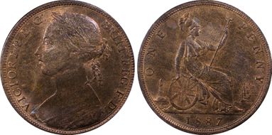 1887 1D S-3954 MS64RB