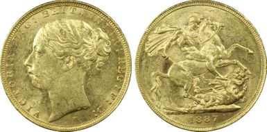 1887-M Sov S-3857C   Y. Head / St. George MS61