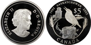 2005 $5 Saskatchewan PR68DCAM