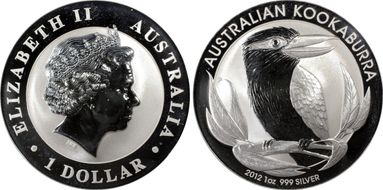 2012-P $1 Kookaburra Ag MS68