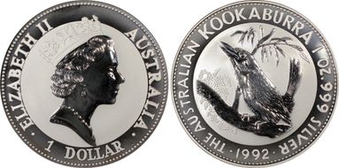 1992 $1 Kookaburra Ag MS68