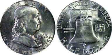 1963 50C Obv Die Clash FS-402 MS63FBL