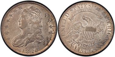 1820/19 50C O-102, Curl Base 2 AU50