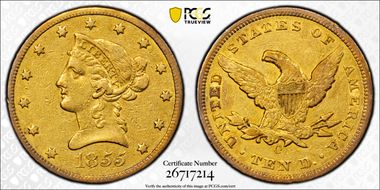 1855-O $10 XF40