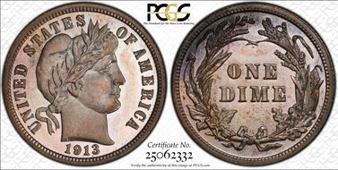 1913 10C PR66CAM