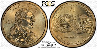 (2010) $1 Native American Missing Edge Lettering MS67