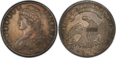 1827 50C Square Base 2, O-119 XF45