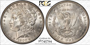 1900-O/CC $1 VAM 10, Overmintmark MS64