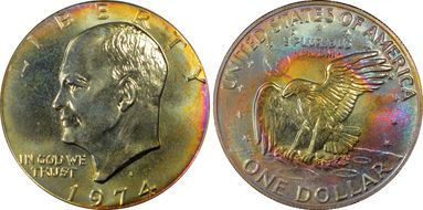 1974-S $1 Silver MS68