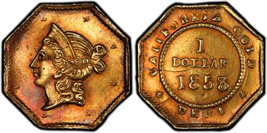 1853 G$1 BG-517 AU55