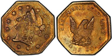 1854 G$1 BG-534 Eagle AU55