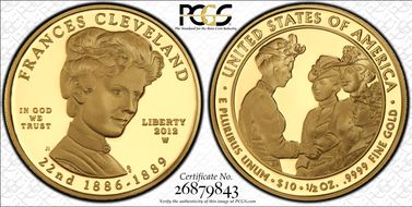 2012-W $10 Frances Cleveland 1st First Strike PR70DCAM