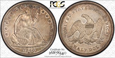 1840 50C WB-1 RPD Rev of 1839 AU50