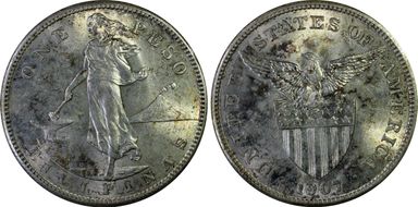 1907-S Peso MS62