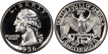 1956 25C Rev Die Gouge FS-701 PR68CAM