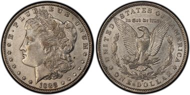 1888-O $1 VAM 24 Oval O AU53