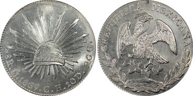 1869-Mo CH 8 R Mo56 MS63