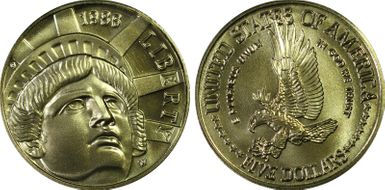 1986-W $5 Statue Of Liberty MS69