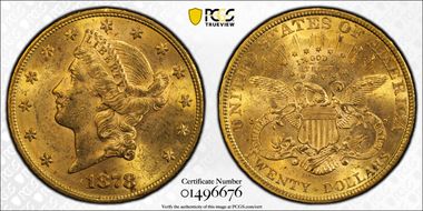 1878 $20 AU58
