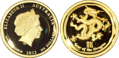 2012-P $100 Dragon High Relief PR70DCAM