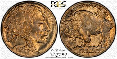 1913-D 5C Type 1 MS66