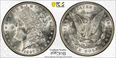 1887/6 $1 MS64+