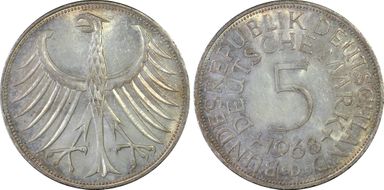 1968-D 5 Mk Regular Issue MS64