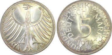 1974-F 5 Mk Regular Issue J-387 MS66