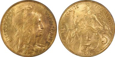 1916  5C Gad-165 F-119 Étoile MS64RB