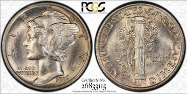 1916 10C Mercury MS63FB