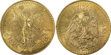 1923 50 Peso KM-481  Au MS63